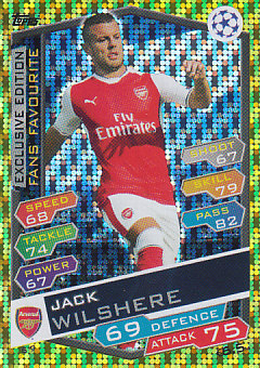 Jack Wilshere Arsenal 2016/17 Topps Match Attax CL Fans' Favourite #S09